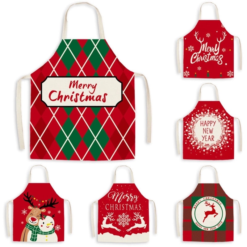 Minimalist Snowflake Christmas Cooking Apron Polyester Fabric 1 Piece | Kitchen Accessories & Cooking Aprons