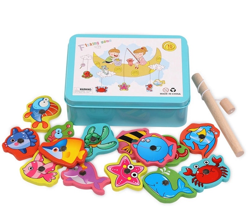 Magnetic Wooden Fishing Toy for Kids Educational Iron Box Game Boys Girls 1-3 Years Old Kindergarten|Educational Toys