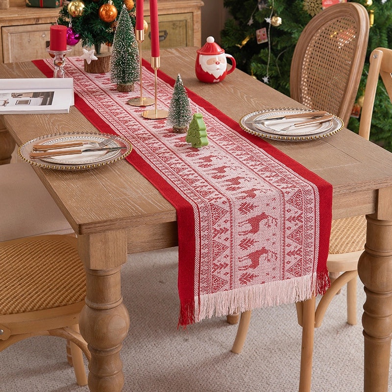 Elegant Floral Polyester Tablecloth for Christmas Casual Dining|Home Decor Table Linens