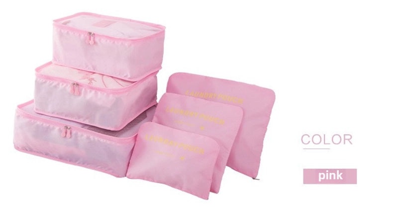 6-piece Korean Travel Storage Bag Set Oxford Cloth Organizer for Underwear Bra Shoes|Travel Accessories
