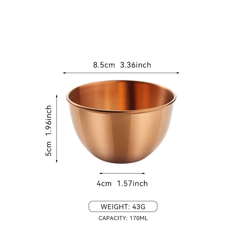 Stainless Steel Small Sauce Bowl Set with Spoon, Golden Dip Dish for Sushi, Jam, and Seasoning | Kitchen & Dining Accessories