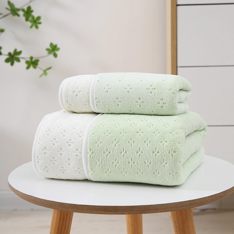Casual Color Block Daisy Coral Fleece Bath Towels Soft Absorbent Bathroom Towels|Home & Kitchen > Bath > Towels
