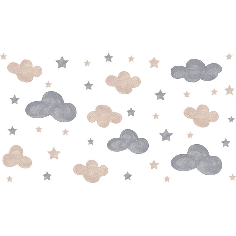 Whimsical Cloud and Star PVC Wall Decal for Kids Room|Home Decor Wall Stickers
