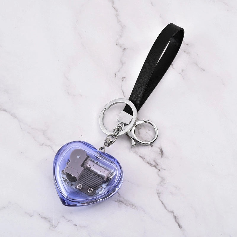 Heart-shaped Music Box Keychain Mini Acrylic Korean Creative Gift for Kids|Accessories & Keychains