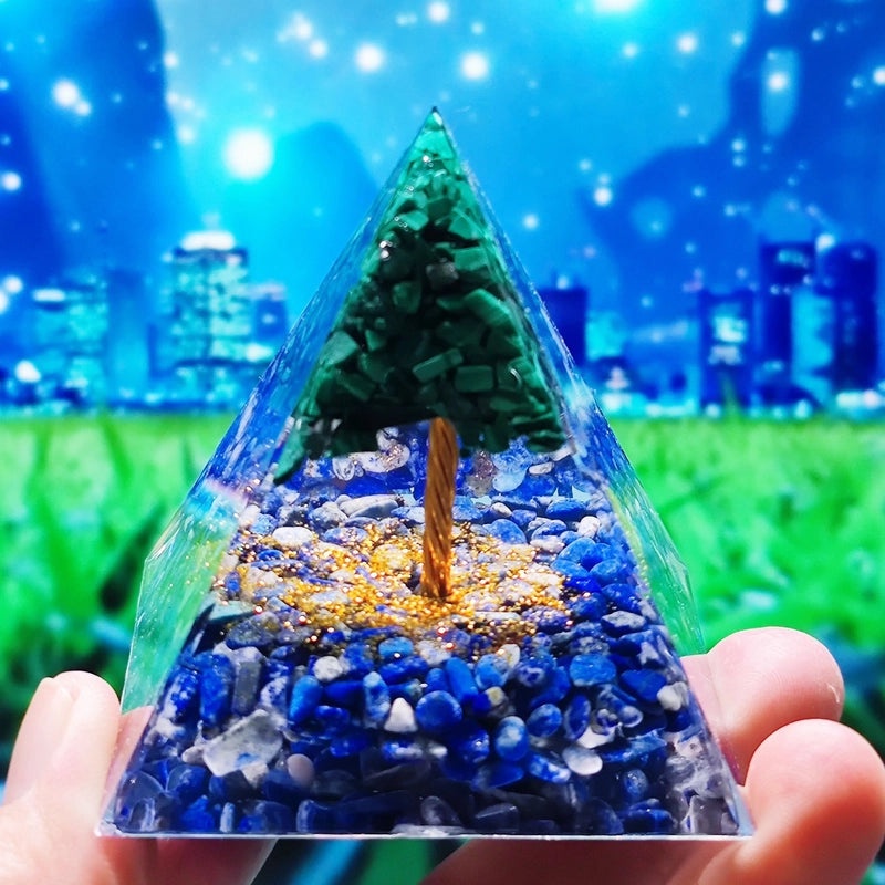 Crystal Ball Gravel Pyramid Resin Crafts Desktop Decoration Unique Station Ornament|Home Decor