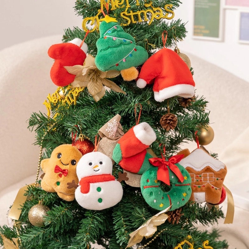 Christmas Plush Toys with Christmas Hat and Tree, Soft PP Cotton Stuffed Animals | Holiday Plush & Stuffed Toys