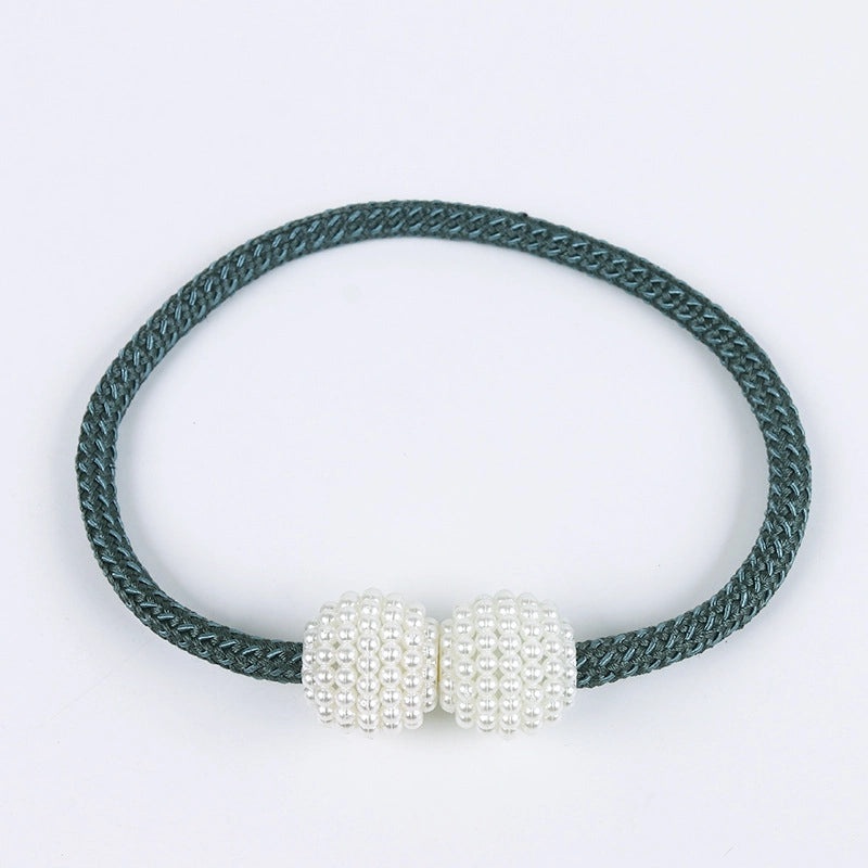 Retro Elegant Geometric Pearl Curtain Tieback for Home Decor