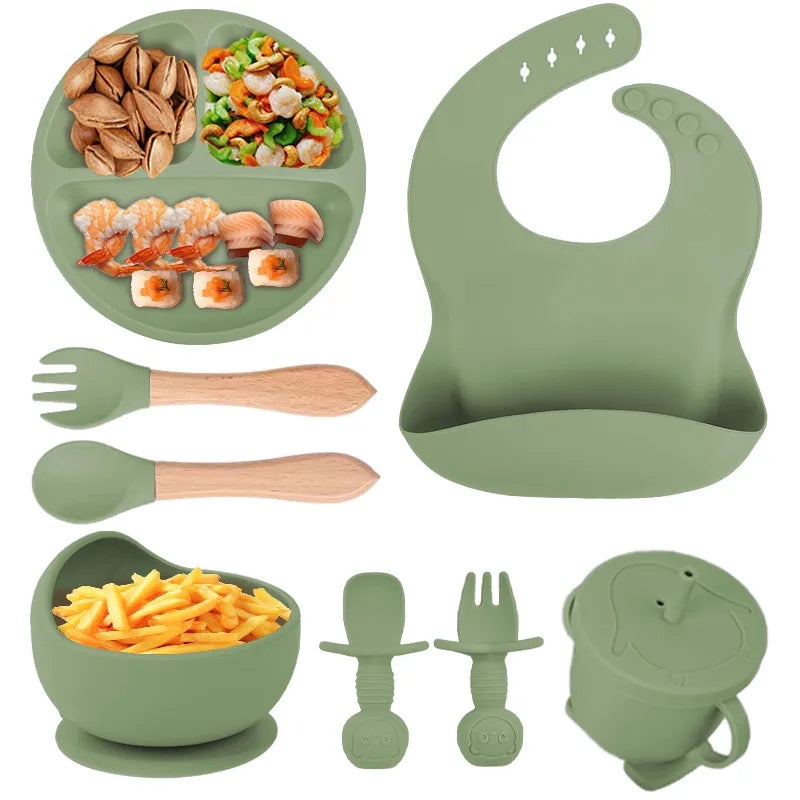 Baby Silicone Tableware Set for Toddlers | Baby Feeding Supplies