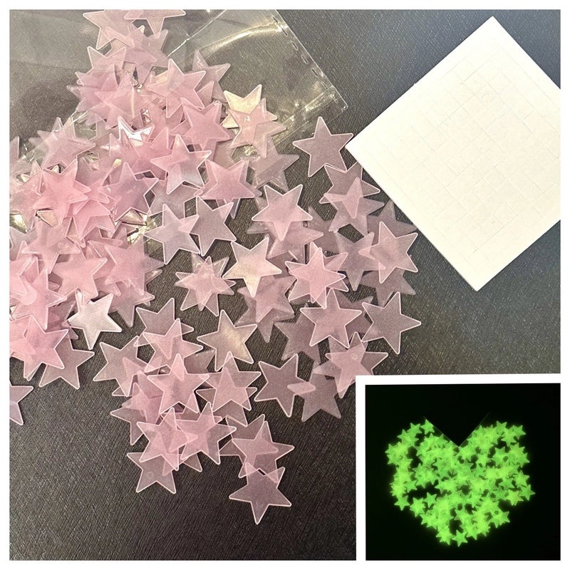 3-8cm Glow in the Dark Star and Moon Wall Stickers for Kids' Rooms, Fluorescent 3D Decorative Decals|Home Decor & Wall Art