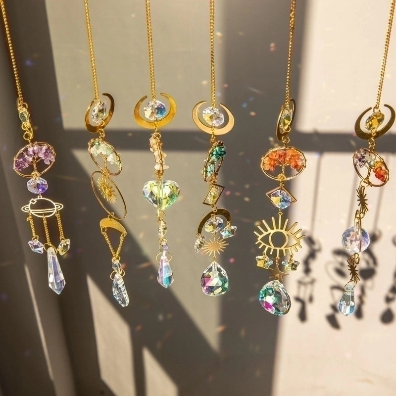 Pastoral Sun Devil's Eye K9 Crystal Suncatcher Wind Chime Star Wall Art|Home Decor