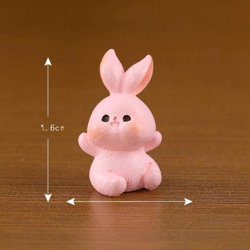 3 Pieces Cute Miniature Rabbit Family Figurines Resin Animal Decor Desktop Ornaments|Home Decor & Figurines