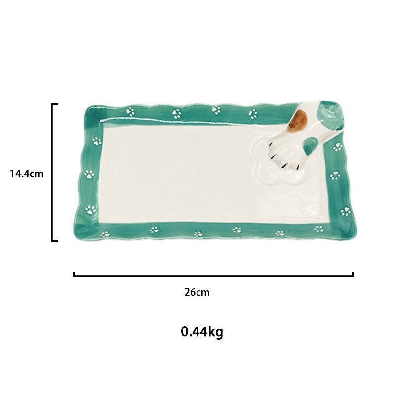Adorable Cat Claw Porcelain Plate Round Square Design Single Piece|Kitchenware & Tableware
