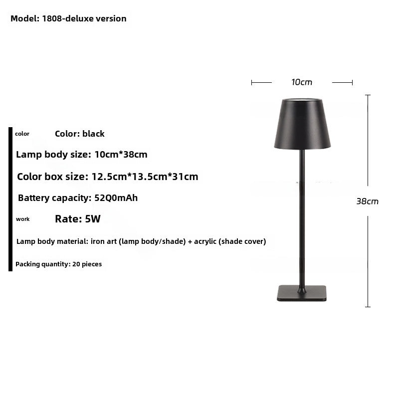 Rechargeable High-leg Table Lamp with Touch Control for Hotel Restaurant Bar Night Decoration|Home Lighting