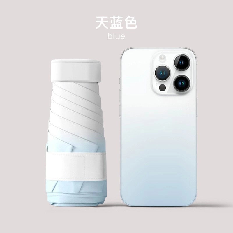 Compact Five-Fold UV Sunscreen Mini Umbrella for Women | Sun Protection & Rain Use | Portable Thickened Flat Umbrella | Women's Accessories