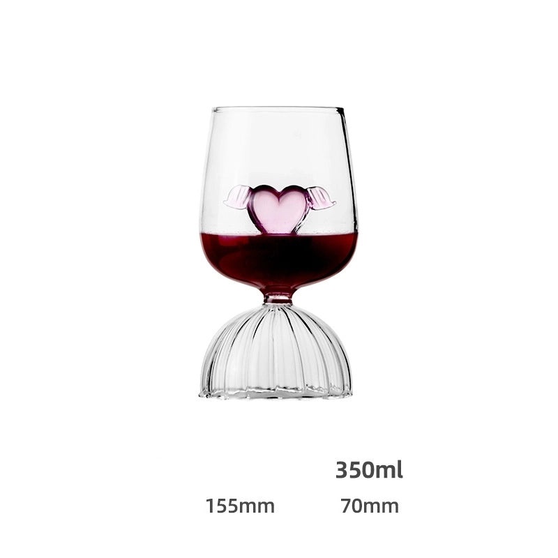 Red Heart Winged Glass Teapot Stylish Design 1 Piece|Kitchen & Dining