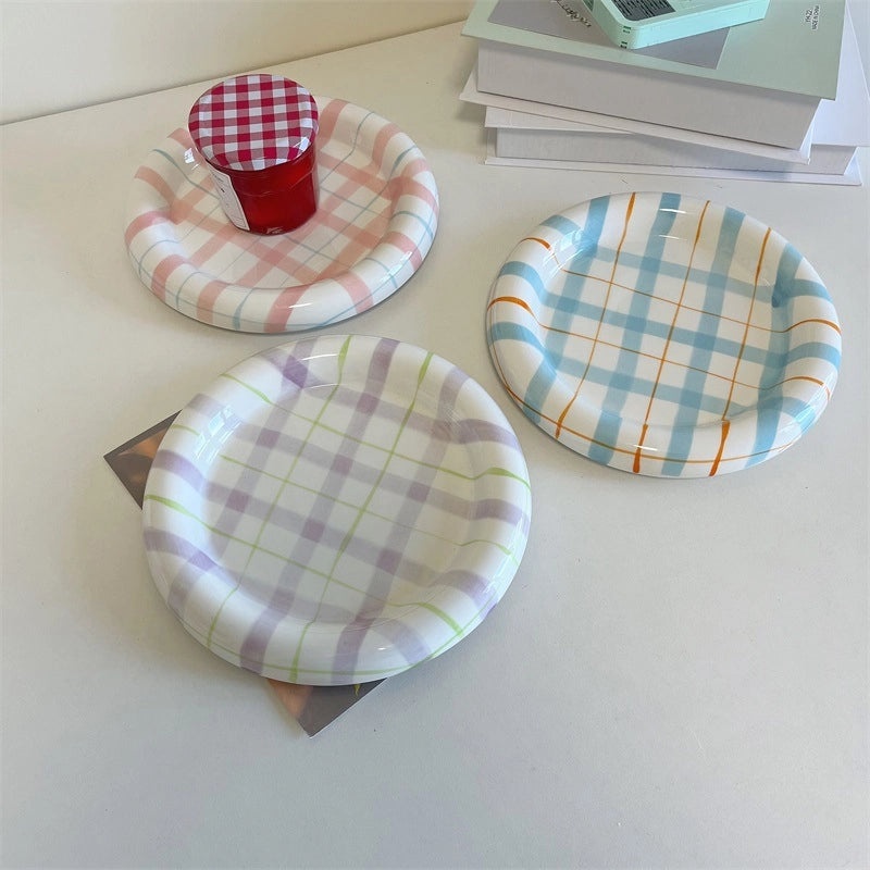 Charming Lattice Porcelain Plate Single Piece | Home Decor Tableware