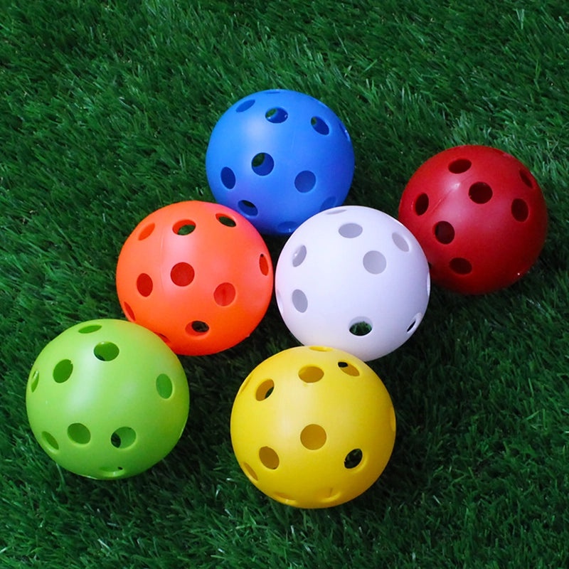 Multicolor 26-Hole Durable 72mm Plastic Floorball Ball for Bat Practice | Sports Equipment