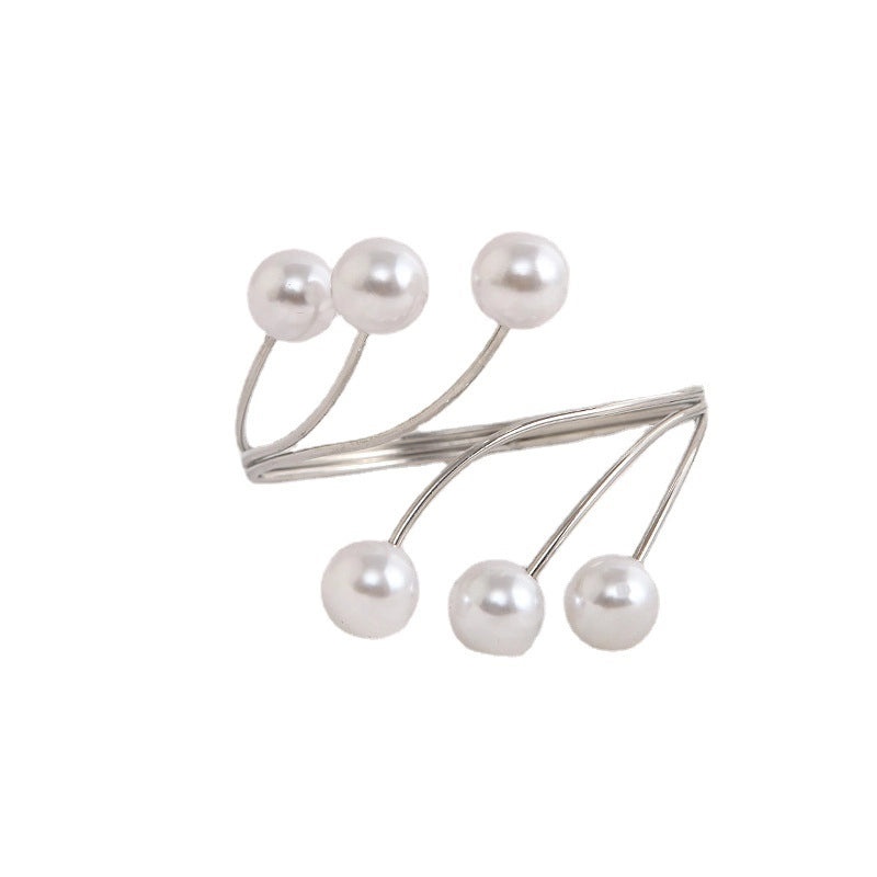 Modern Minimalist Six-Pearl Metal Curtain Tieback Punch-Free Living Room Curtain Holder|Home Decor & Curtain Accessories