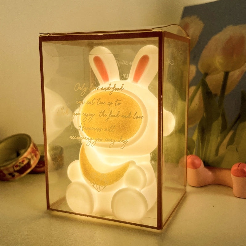 Astronaut Rabbit Night Light Cartoon Desktop Decoration Creative Gift for Kids Birthday Kindergarten|Home Decor & Lighting
