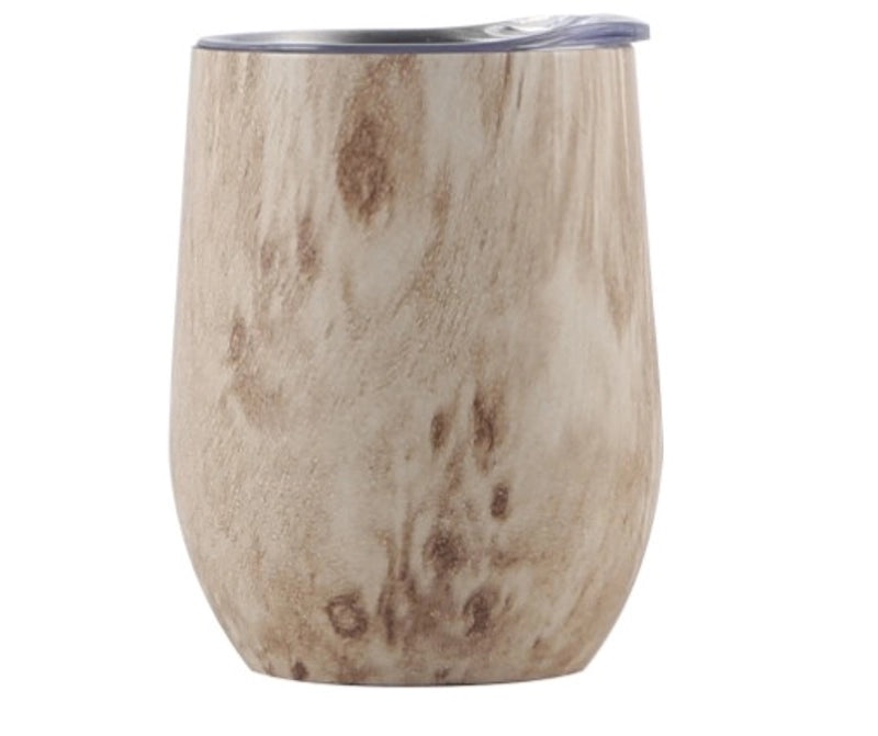 Stylish Stainless Steel Thermos Cup with Stripe and Solid Color Design | Drinkware & Thermoses