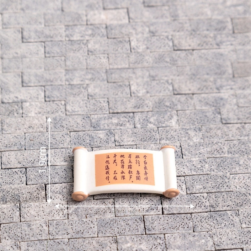 Micro Landscape Miniature Poetry Book Doll with Li Bai Theme | DIY Garden Decoration Accessories | Mini Ancient Style Ornaments | Home Decor | Mi