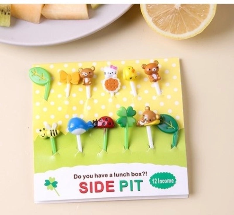 Cute Cartoon Plastic Fruit Forks Set for Kids|Kitchen & Dining Accessories