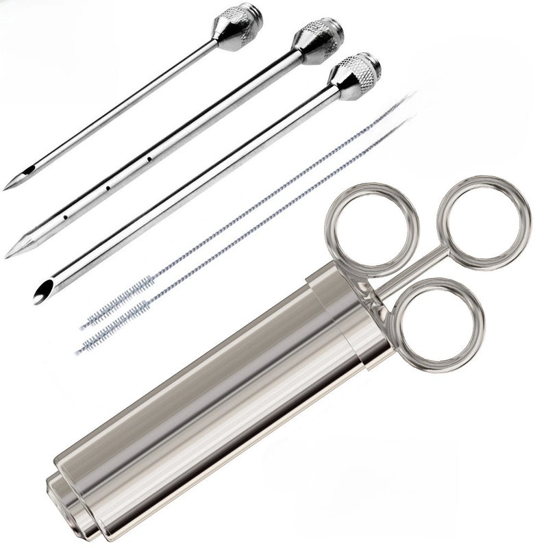 BBQ Meat Injector Syringe with 3 Needles for Turkey and Steak Seasoning | Kitchen & Dining Tools