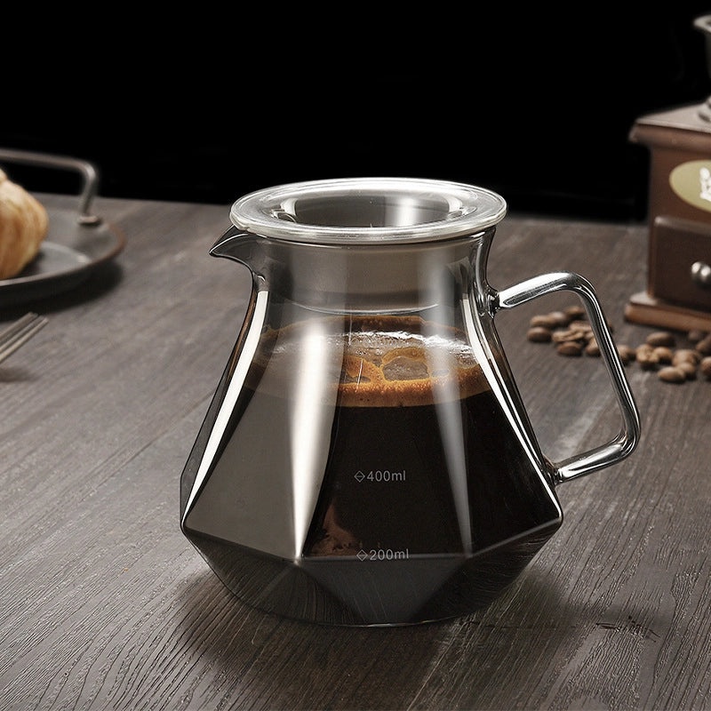 Handmade Heat-Resistant Glass Coffee Pot with Filter for Household Use | Kitchen & Dining