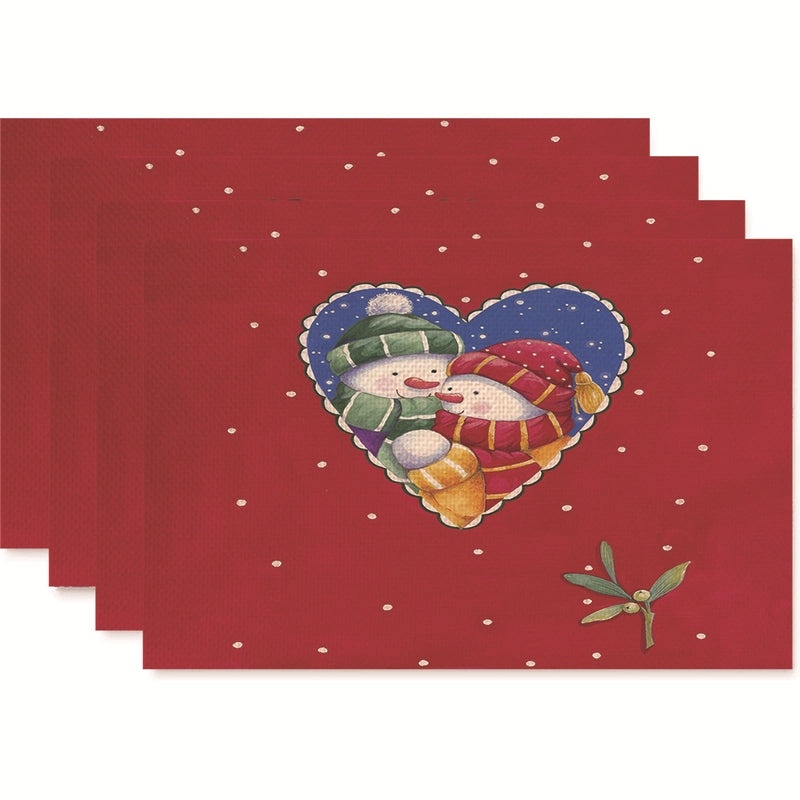 Nordic Christmas Tree Bow Knot Snowflake Linen Cotton Placemat|Home Decor & Tableware