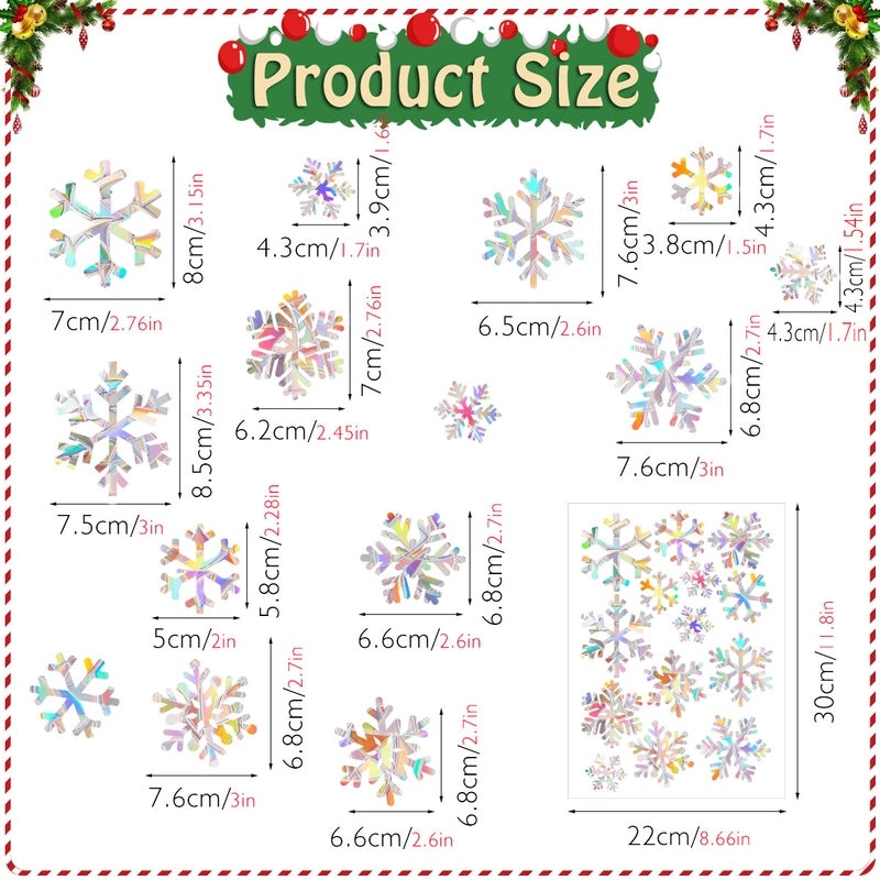 Christmas PVC Glass Window Decals Snowflake Tree Holiday Decor