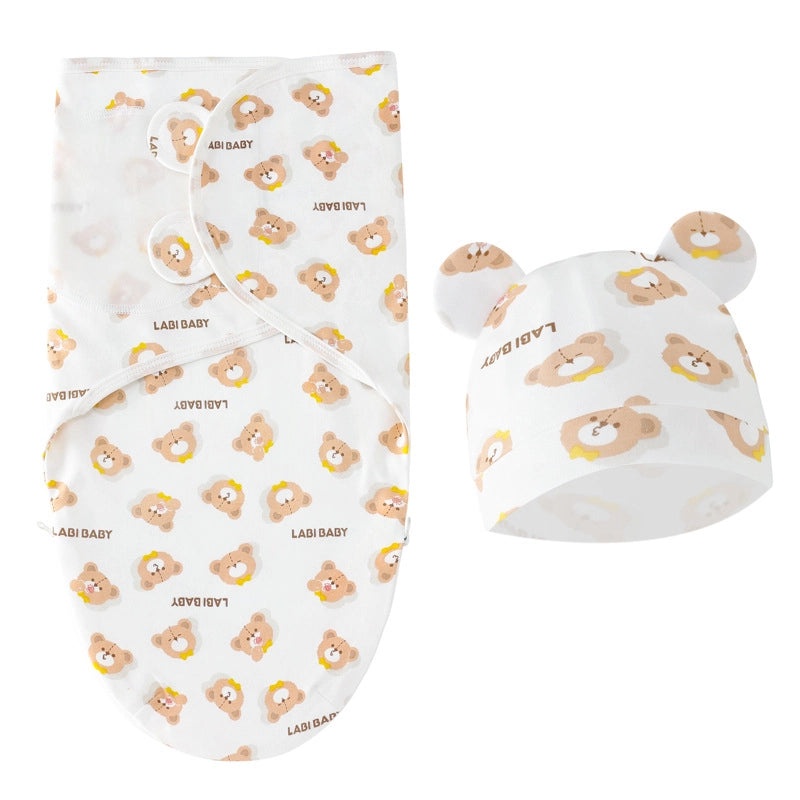 Newborn Baby Spring Sleeping Bag and Hat Set Soft Silkworm Fabric for Delivery Room 8304|Baby Clothing & Accessories