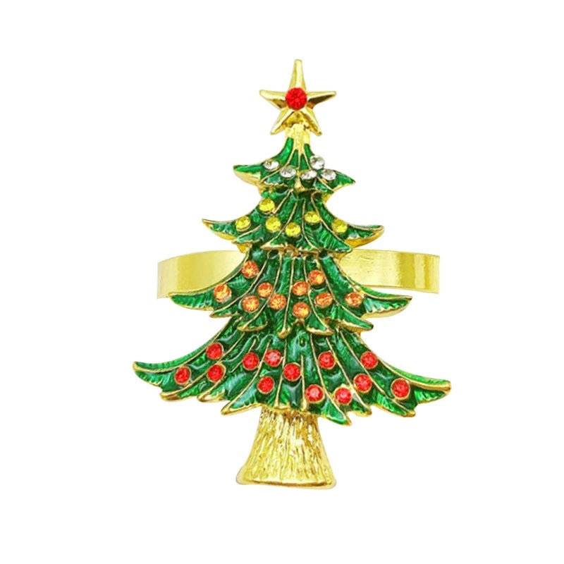 Christmas Cartoon Santa Claus Alloy Napkin Ring Casual Elegant Holiday Table Decor | Holiday Tableware