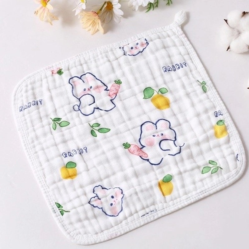 Cartoon Style Cotton Baby Burp Cloths Soft and Minimalist Newborn Accessories|Baby Accessories