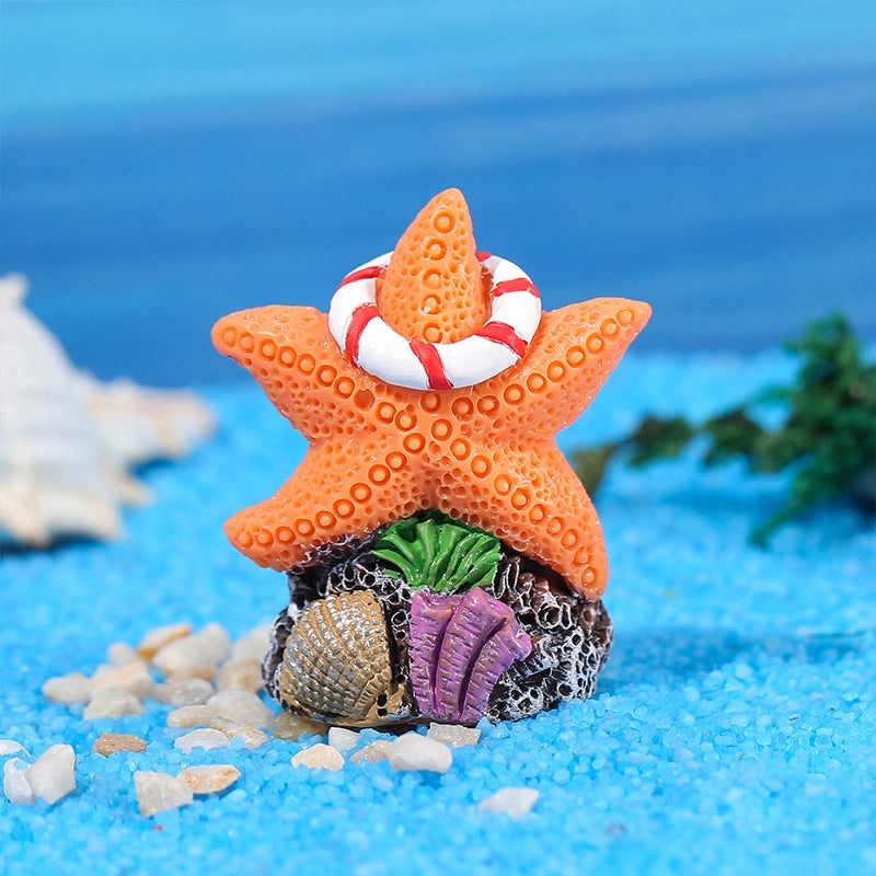 Adorable Marine-Themed Cartoon Coral Resin Figurines for Home Decor|Home Decor & Ornaments