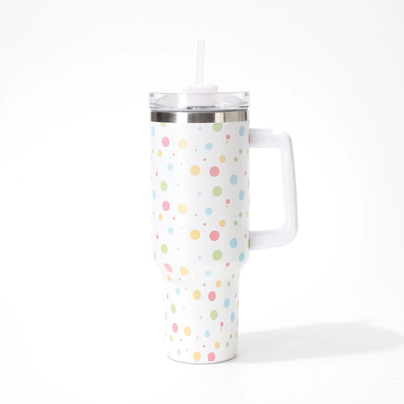 Adorable Polka Dot 304 Stainless Steel Insulated Thermos Cup 1 Pc|Drinkware & Thermoses