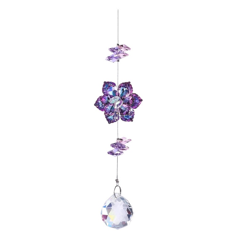 Minimalist Flower Crystal Suncatcher Wind Chime Wall Hanging Decor|Home Decor & Wall Art