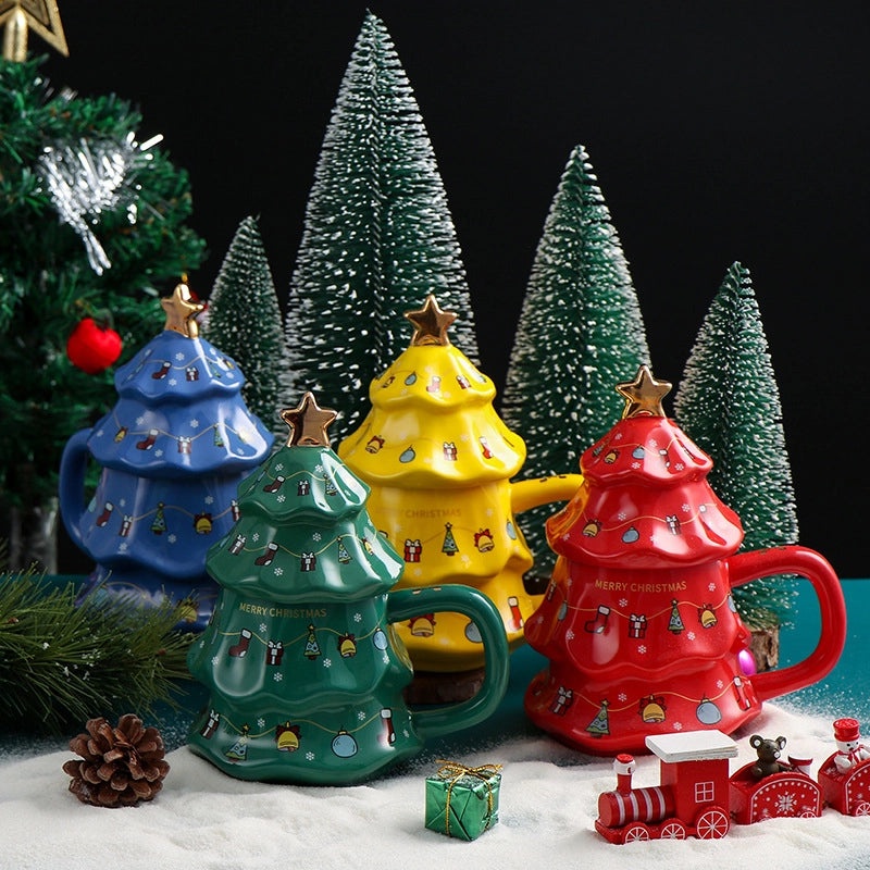 Christmas Tree Porcelain Water Bottle Christmas Vacation Theme | Kitchen & Dining