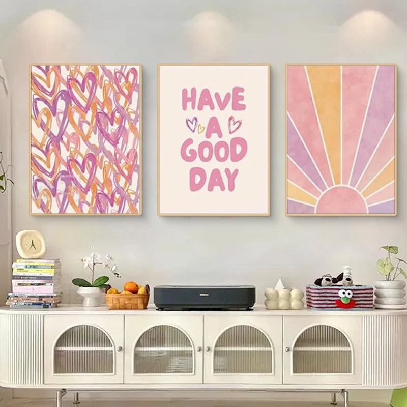 Cute Heart Letter Canvas Wall Art for Casual Home Decor|Wall Art