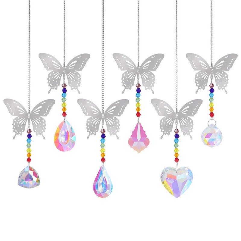Delicate Butterfly Crystal Suncatcher Wind Chime Decorative Wall Hanging|Home Decor