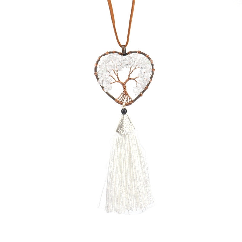 Ethnic Tree of Life Heart Agate Pendant Necklace | Jewelry & Accessories