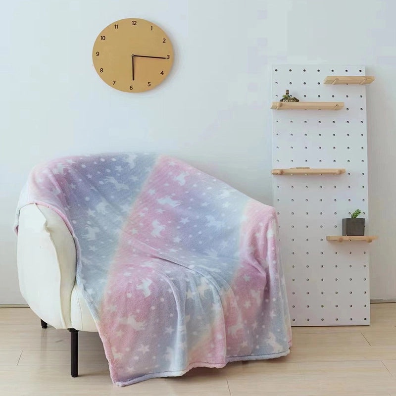 Adorable Dinosaur and Star Pattern Flannel Blanket for Cozy Bedding|Home & Living Bedding