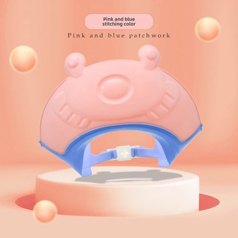 Kids Silicone Shampoo Cap Waterproof Baby Shower Hat with Cartoon Design Ear and Eye Protection|Baby Bath Accessories