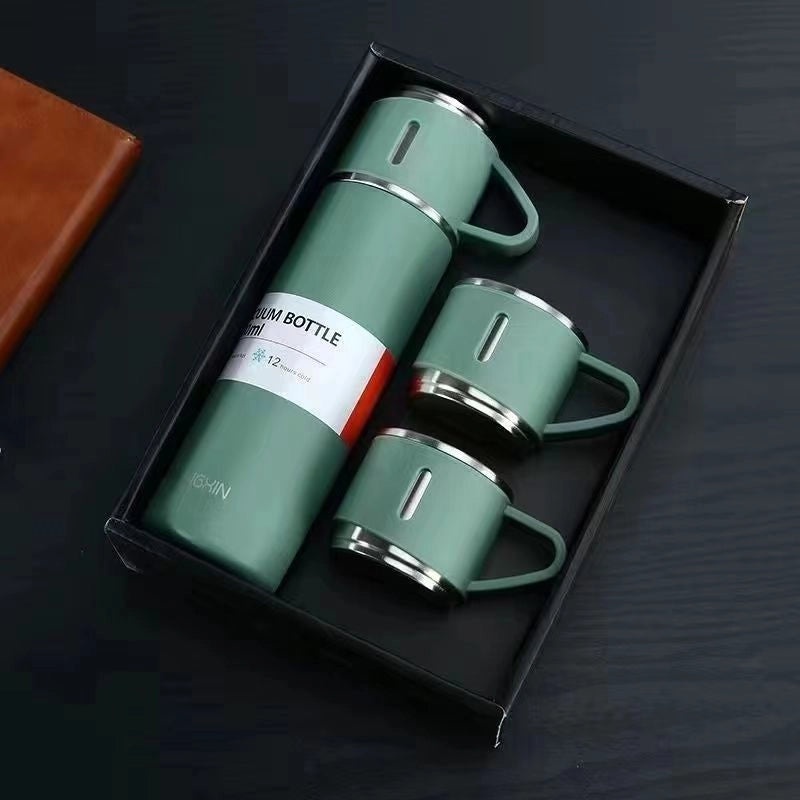 Stainless Steel Water Bottles Set, Solid Color, Casual Design | Drinkware & Hydration Accessories