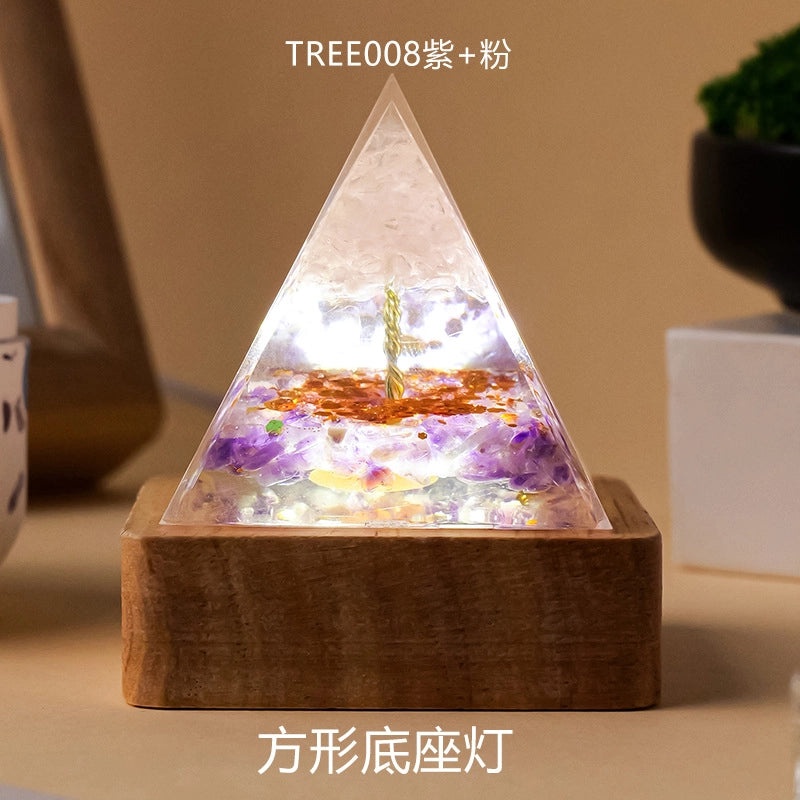 Minimalist Natural Crystal Pyramid Ornament Small Conical Decorative Crystal Piece|Home Decor Accessories