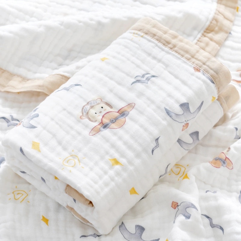 Soft Baby Bath Towel | Newborn Six-layer Gauze Cotton Absorbent Bath Quilt | Baby Care Essentials|婴儿用品