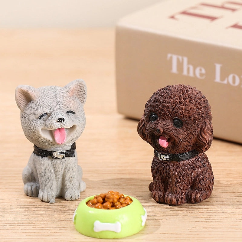 Colorful Puppy Micro Landscape Resin Figurine | Home & Garden Decorations