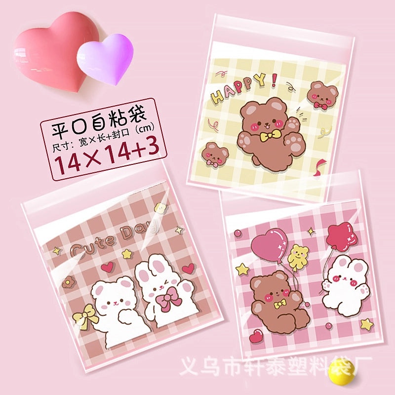 Happy Every Day Snowflake Crisp Cookie Self-adhesive Packaging Bags for Mooncake and Nougat Gifts|Packaging & Wrapping Supplies