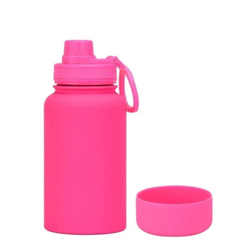 Stylish Solid Color Stainless Steel Water Bottle with Silicone Sleeve 1 Piece|Drinkware & Bottles