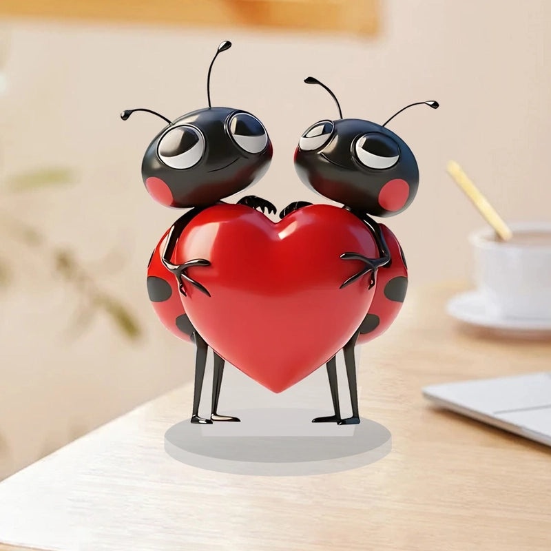 Cartoon Heart Shape Ants Acrylic Valentine’s Day Decorative Ornaments|Home Decor & Seasonal Decorations