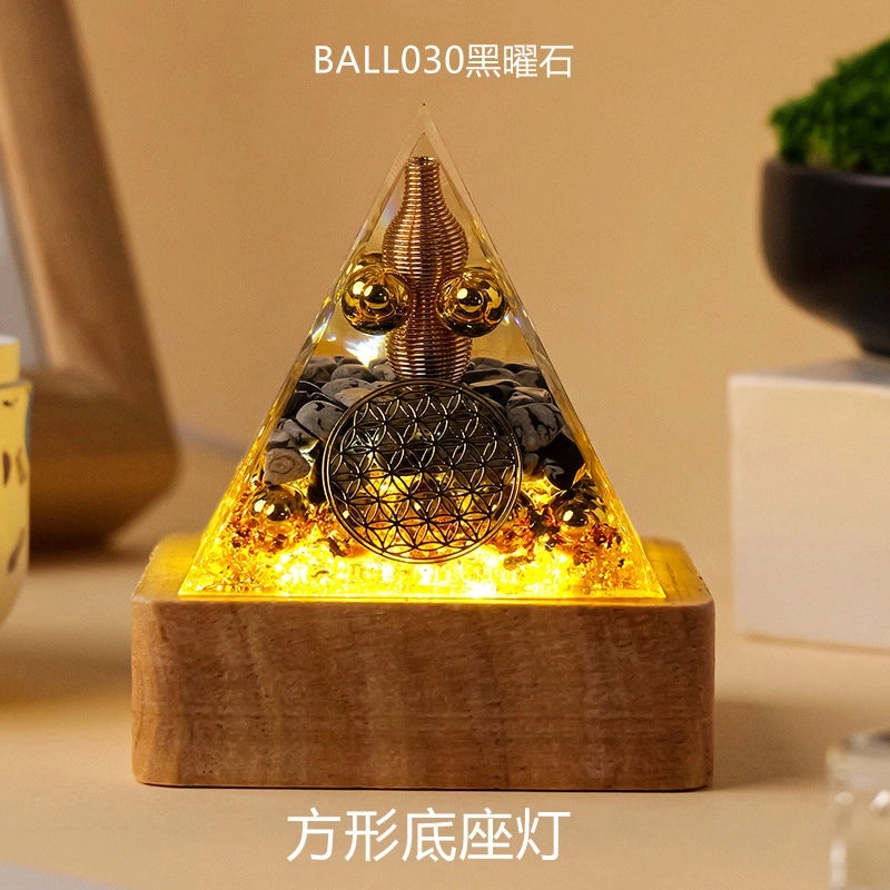 Minimalist Natural Crystal Pyramid Ornament Small Conical Decorative Crystal Piece|Home Decor Accessories